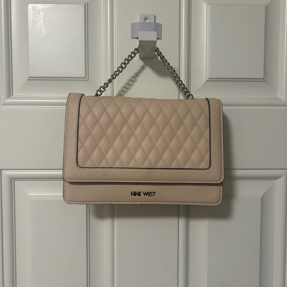 Nine West Cream Quilted Shoulder Bag